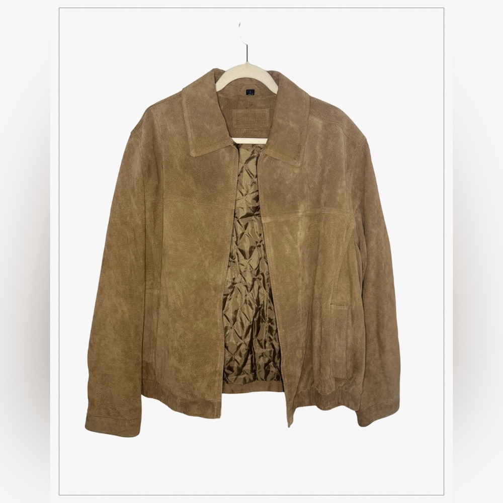John Ashford Mens 100% Leather Bomber Jacket Brown